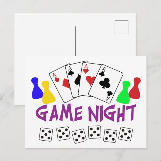 Game Night Briefkaart (Voorkant / Achterkant)