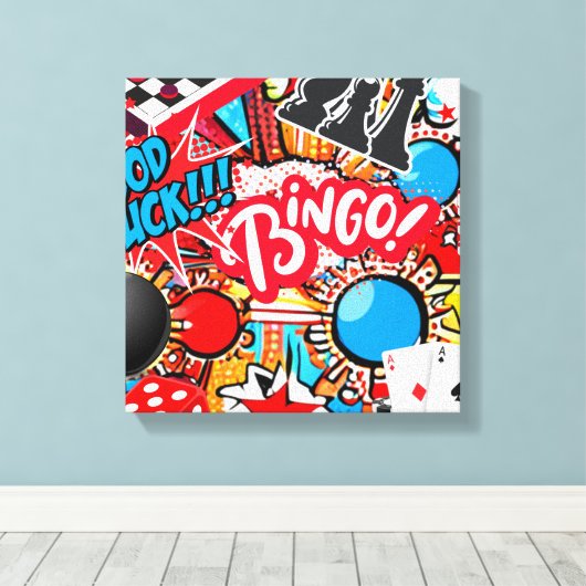 Game Night Canvas Afdruk (Insitu (Houten vloer))