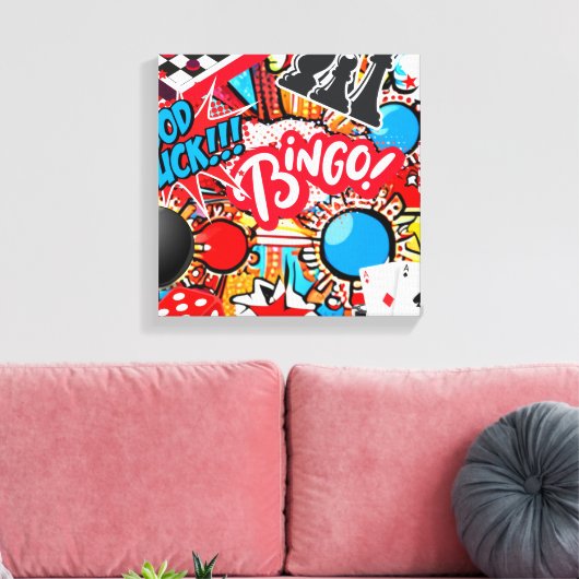Game Night Canvas Afdruk (Insitu (Woonkamer))