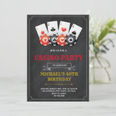 Game night casino party-uitnodiging kaart (Staand voorkant)