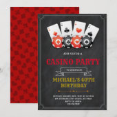Game night casino party-uitnodiging kaart (Voorkant / Achterkant)