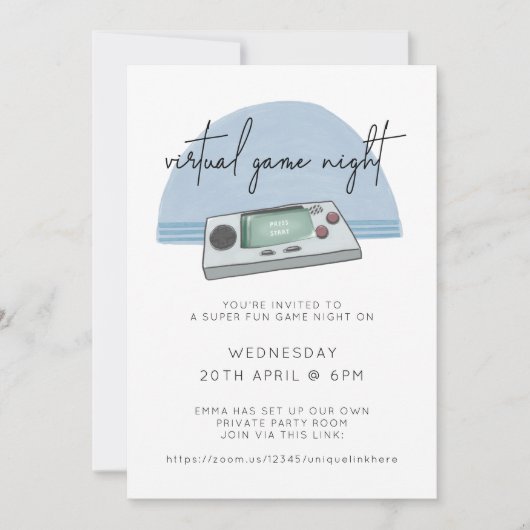 Game Night Console Gaming Blue Kaart (Voorkant)