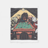 Game Night Dogs on Billiards Pool Table Shooing 8 Fleece Deken (Voorkant)