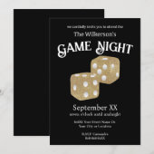 Game Night Gold Glitter Dice op zwart Kaart (Voorkant / Achterkant)