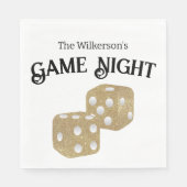Game Night Gold Glitter Dice Servet (Voorkant)