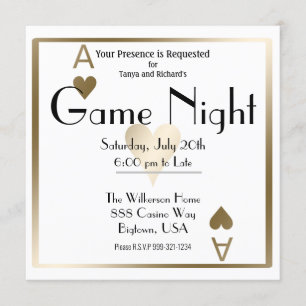 Game Night Goud Aas van Harten Kaart