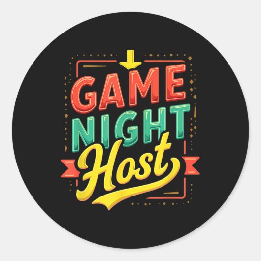  Game Night Host Ronde Sticker (Voorkant)