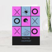 Game Night Invitation, Funny Tic Tac Toe Kaart (Voorkant)