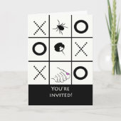 Game Night Invitation, Funny Tic Tac Toe Kaart (Voorkant)