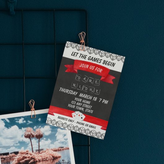 Game Night Invitation Kaart