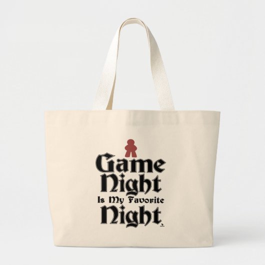 Game Night is mijn favoriete Meeple Humor Grote Tote Bag (Voorkant)