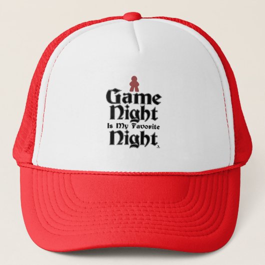Game Night is mijn favoriete Meeple Logo Trucker Pet (Voorkant)