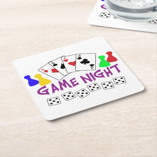 Game Night Kartonnen Onderzetters (Schuin)