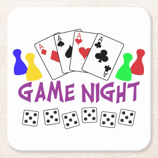 Game Night Kartonnen Onderzetters (Voorkant)