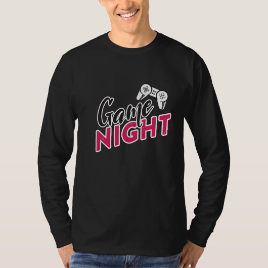 Game Night met Game Controller roze en zwart T-shirt (Voorkant)