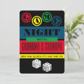Game Night met Grandouders Fun Invitation Kaart (Staand voorkant)