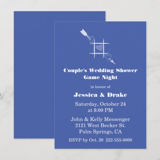Game Night Paar bruiloft douche uitnodiging (Voorkant / Achterkant)