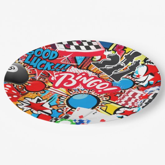 Game Night Papieren Bordje (Gekanteld)