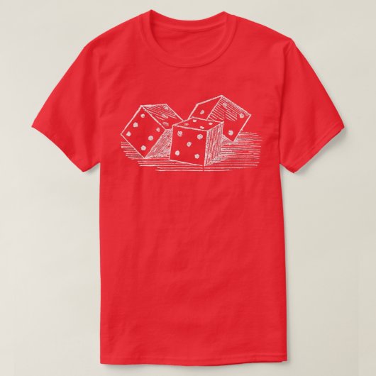Game Night Party Casino Games Retro Dice Player  T-shirt (Design voorkant)