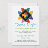 Game Night Party Invitation Puzzle Team Kaart (Voorkant)