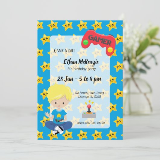 Game night party kaart (Staand voorkant)