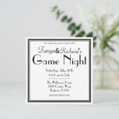 Game Night Party Uitnodiging Retro Classy (Staand voorkant)