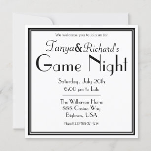 Game Night Party Uitnodiging Retro Classy
