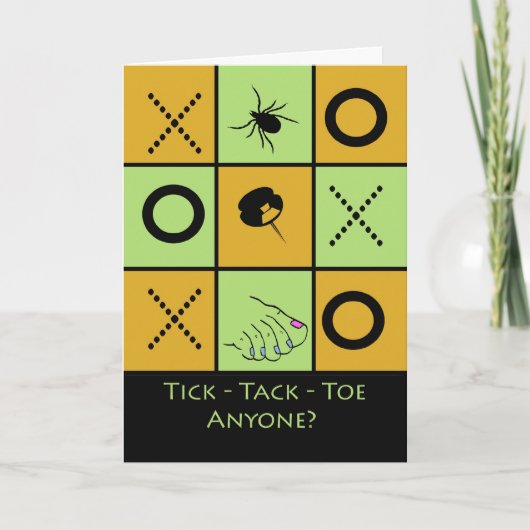 Game Night Party Uitnodiging, Tic Tac Toe Humor (Voorkant)