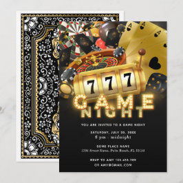 Game Night Party Zwart Goud Kaart