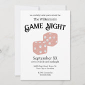 Game Night Pink Glitter Dice Kaart (Voorkant)