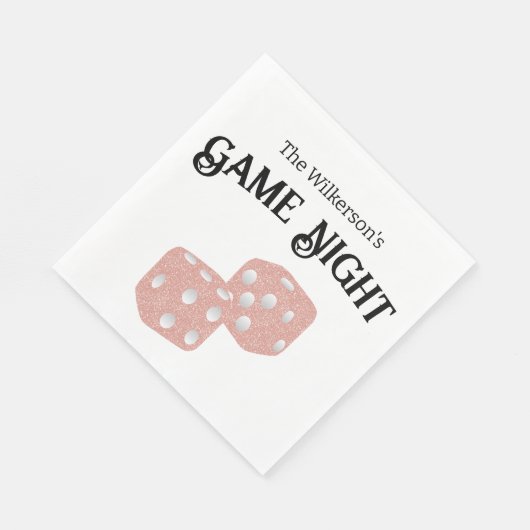 Game Night Pink Glitter Dice Servet (Hoek)