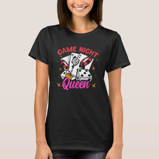 Game Night Queen Adult Board Trivia Game Night H T-shirt (Voorkant)