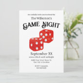 Game Night Red Glitter Dice Kaart (Staand voorkant)