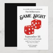 Game Night Red Glitter Dice Kaart (Voorkant / Achterkant)