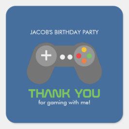 Game Night Thema Verjaardag Vierkante Sticker