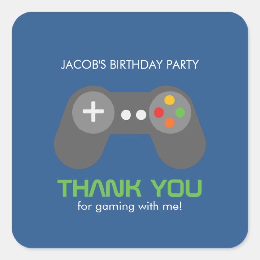 Game Night Thema Verjaardag Vierkante Sticker (Voorkant)