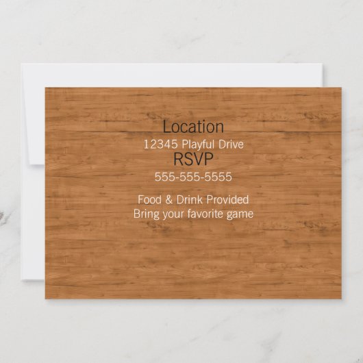 Game Night Tile Letters Invitation Kaart (Achterkant)