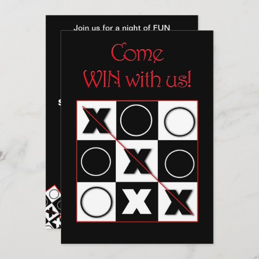 Game Night-uitnodigingen - Win met ons Kaart (Voorkant / Achterkant)