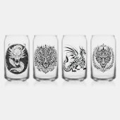 Game Night Unieke Draken 4 Aanpasbare tekst Blikvorm Glas (Achterkant)