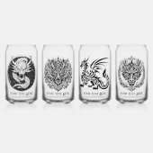 Game Night Unieke Draken 4 Aanpasbare tekst Blikvorm Glas (Voorkant)