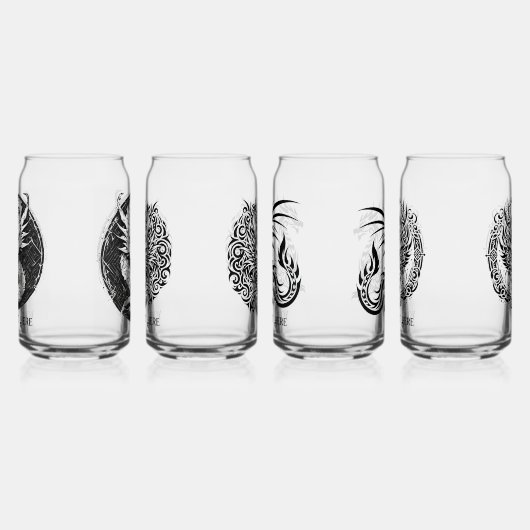 Game Night Unique Dragons 4 Personalize Text Blikvorm Glas (Links)