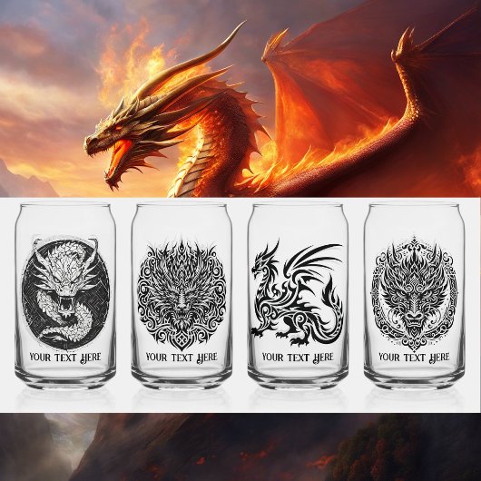 Game Night Unique Dragons 4 Personalize Text Blikvorm Glas