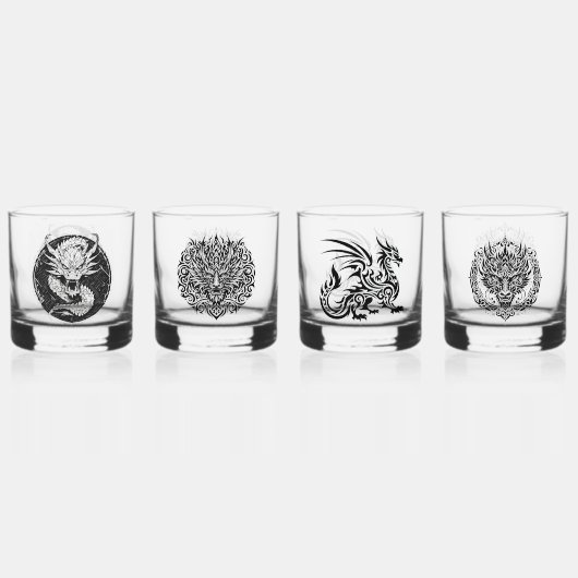 Game Night Unique Dragons 4 Personalize Text Whisky Glas (Achterkant)