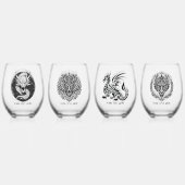 Game Night Unique Dragons 4 Personalize Text Wijnglas Zonder Voet (Voorkant)