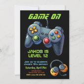 Game Night Video Gamer Joystick Verjaardagsfeestje Kaart (Voorkant)