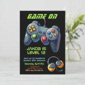 Game Night Video Gamer Joystick Verjaardagsfeestje Kaart (Staand voorkant)