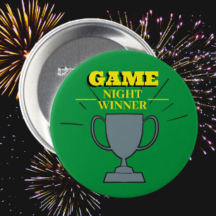 Game Night winnaar Fun Trophy voor Party Champs Ronde Button 7,6 Cm