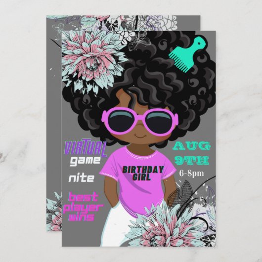 Game Nite Birthday Invitation Kaart (Voorkant / Achterkant)