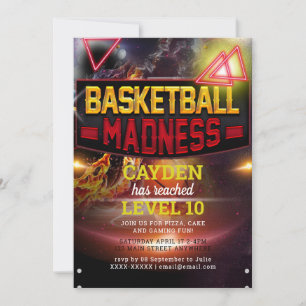 Game Niveau Omhoog Gamer Verjaardag Uitnodigen Kaart