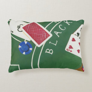 Game of Blackjack met chips van Chariklia Zarris Decoratief Kussen